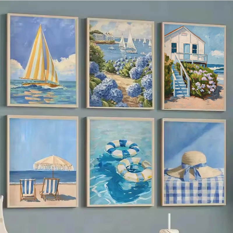 Blauwe Kust Strand Zeilboot Ho - Home Decor Interior recensie en prijs