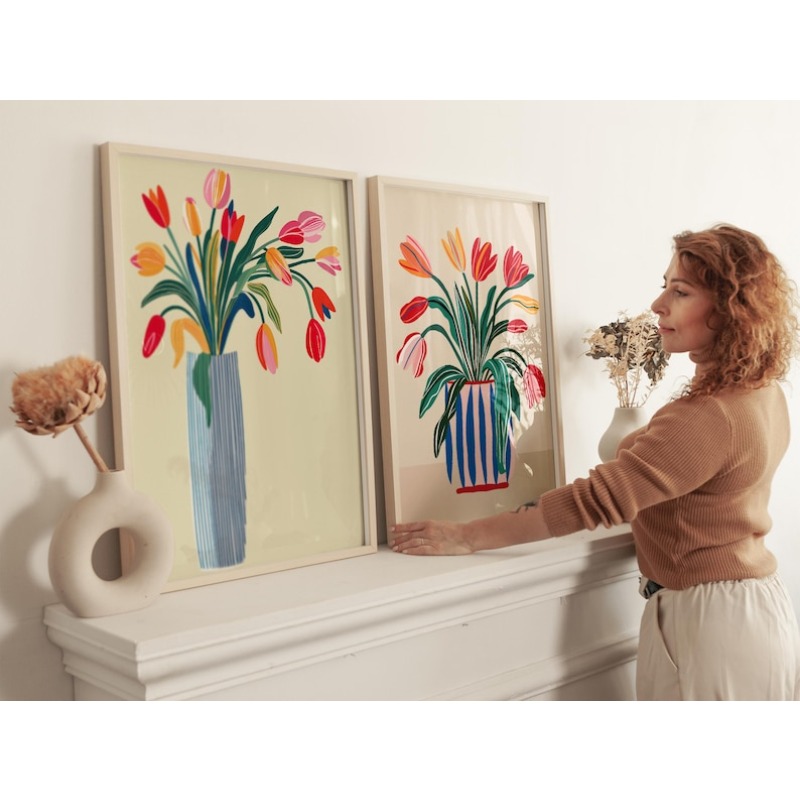 2 stuks tulpbloemen canvas kun - Home Decor Tulip recensie en prijs
