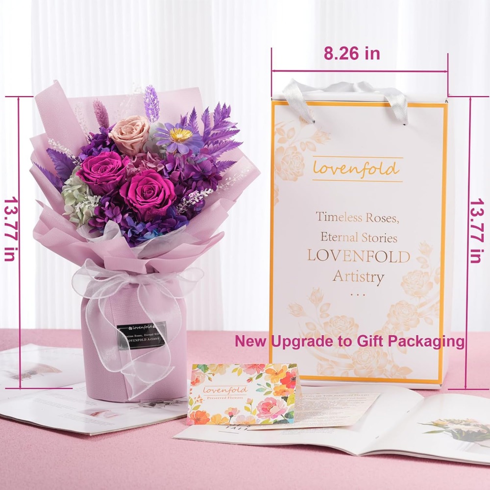 Geconserveerde paarse rozenboe - Home Decor Tulip recensie en prijs