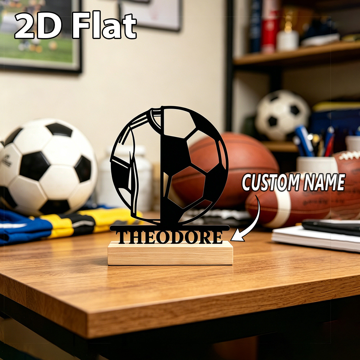 1Pc Csutom Voetbal Houten Basi - Home Decor For Wedding recensie en prijs