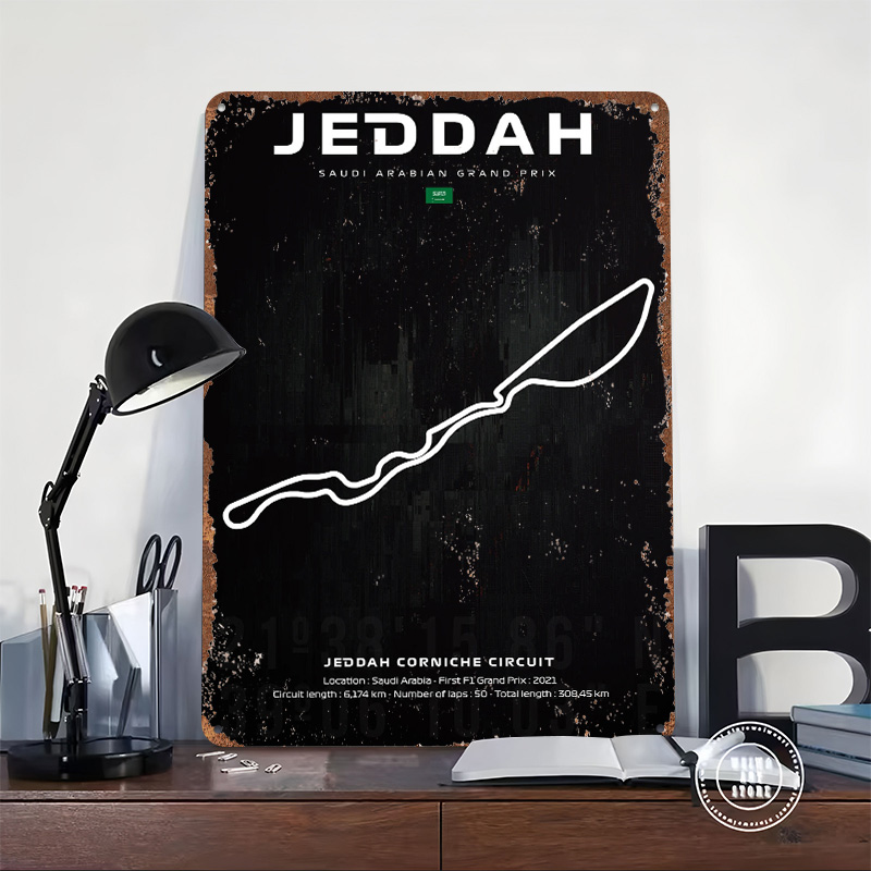 Jeddah Circuit Map Poster Aang - Home Decor Jeddah recensie en prijs