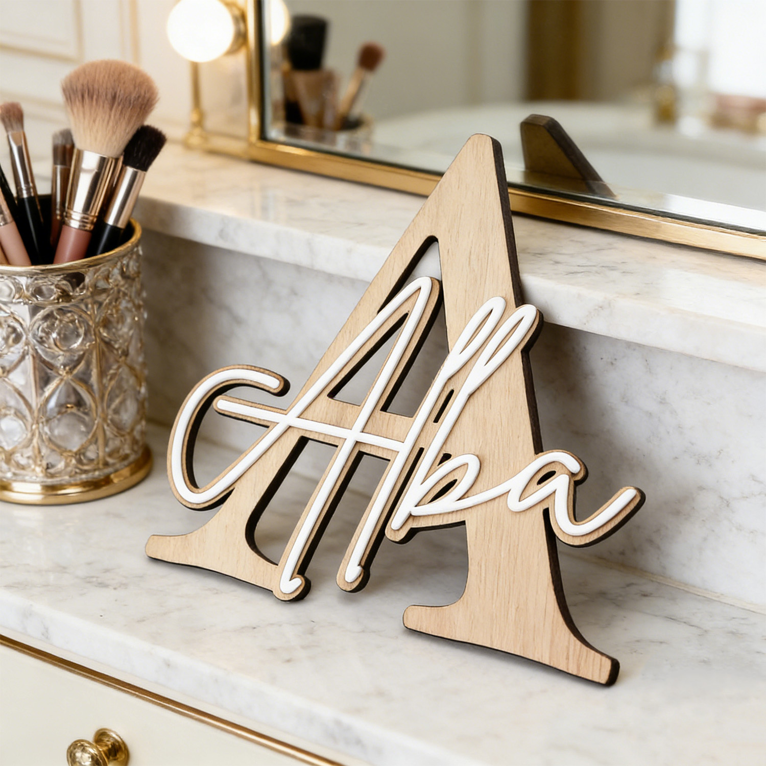 1 stuk dubbellaags houten naam - Home Decor For Wedding recensie en prijs